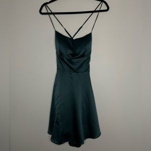 Windsor, emerald green lace up skater dress size small